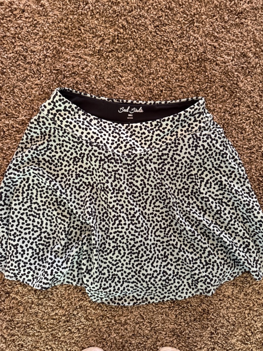 Bad Birdie Black & Light Blue Spotted Golf Skirt